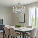 Ver imagem 5 de Lustre Candelabro Pendente Luxo Cristal Legitimo Cor Transparente 6 Braços Sala Jantar Quarto Inl25