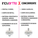 Ver imagem 2 de Lustre Candelabro Pendente Luxo Cristal Legitimo Cor Transparente 6 Braços Sala Jantar Quarto Inl25