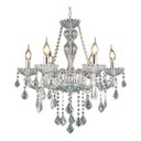 Ver imagem 1 de Lustre Candelabro Pendente Luxo Cristal Legitimo Cor Transparente 6 Braços Sala Jantar Quarto Inl25
