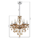 Ver imagem 6 de Lustre Candelabro Pendente Luxo Cristal Legitimo Cor Âmbar 6 Braços Sala Quarto Cozinha Inl49