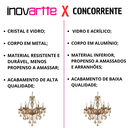 Ver imagem 2 de Lustre Candelabro Pendente Luxo Cristal Legitimo Cor Âmbar 6 Braços Sala Quarto Cozinha Inl49
