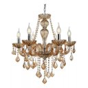 Ver imagem 1 de Lustre Candelabro Pendente Luxo Cristal Legitimo Cor Âmbar 6 Braços Sala Quarto Cozinha Inl49