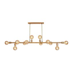 Lustre Pendente Luminária Dourado Gold Sputnik Moderno Retrô Vintage para 12 Lâmpadas Inl28 - 1