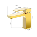 Ver imagem 4 de Torneira Monocomando Quadrada Bica Baixa Dourada Gold Luxo Banheiro Lavabo Inovartte In29