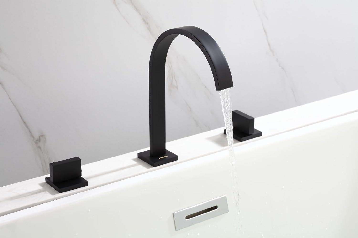 Torneira Misturador Duplo Comando Quadrada Preto Fosco Luxo para Banheiro Lavabo Inovartte In25 - 2