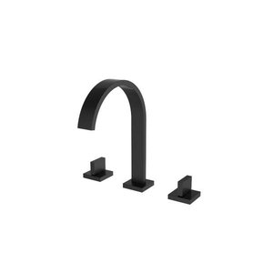 Torneira Misturador Duplo Comando Quadrada Preto Fosco Luxo para Banheiro Lavabo Inovartte In25