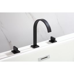 Torneira Misturador Duplo Comando Quadrada Preto Fosco Luxo para Banheiro Lavabo Inovartte In25 - 4 Torneira Misturador Duplo Comando Quadrada Preto Fosco Luxo para Banheiro Lavabo Inovartte In25 - 4