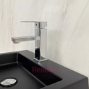 Ver imagem 4 de Torneira Monocomando Cromada Quadrada Bica Baixa Luxo Banheiro Lavabo Inovartte In18