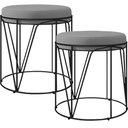 Ver imagem 1 de Kit 02 Puffs Decorativo Aramado Preto Zaya L02 Corano Cinza - Lyam Decor
