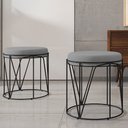 Ver imagem 2 de Kit 02 Puffs Decorativo Aramado Preto Zaya L02 Corano Cinza - Lyam Decor