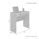 Ver imagem 3 de Escrivaninha Mesa Escritório 72cm 1 Gaveta com Chave Andorinha