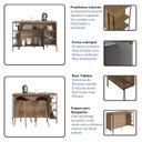 Ver imagem 7 de Ilha Bancada Mesa Cozinha para Banquetas com Prateleiras:mel com Grafite