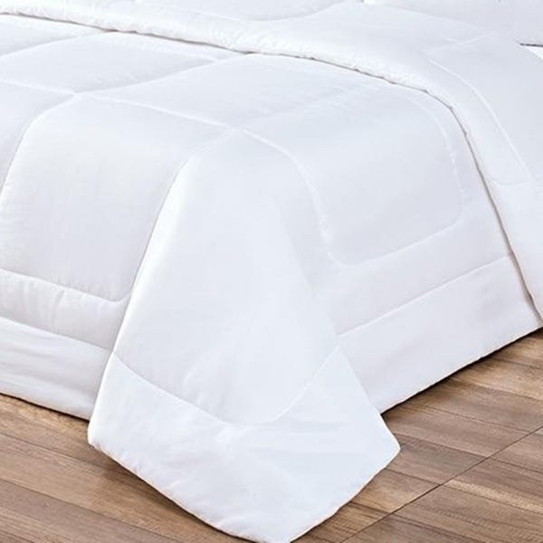 Edredom King Kit Confort + Lençol 06 Peças Bordado Casa Completa Branco - 3