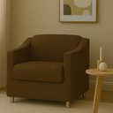 Ver imagem 1 de Poltrona Decorativa para Sala, Escritorio, Recepção Tila Suede Marrom
