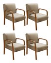 Ver imagem 1 de Kit 04 Poltronas Cadeiras Decorativas Anita Para Sala Mesa De Jantar Quarto Recepção - Linho Marrom