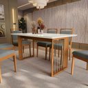 Ver imagem 6 de Conjunto Sala de Jantar Lina em Madeira Maciça 6 Cadeiras Boucle Cinza