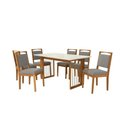 Ver imagem 2 de Conjunto Sala de Jantar Lina em Madeira Maciça 6 Cadeiras Boucle Cinza