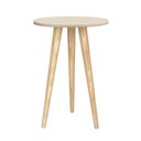 Ver imagem 1 de Mesa de Canto Theo Areia Fosco com Pés Madeira Natural - Reller Móveis