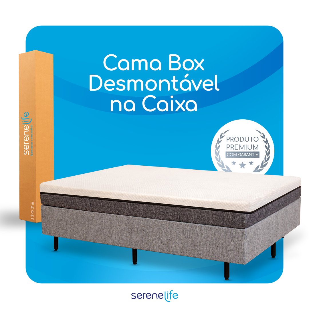 Cama Fastbox Casal Serenelife - Tecido Alpha 56 - 6