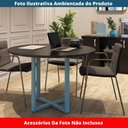 Ver imagem 2 de Mesa de Reunião Redonda P25 Pandin 110 Cm (largura) Tampo Mdp Preto Pé Aço Tubular Azul Dali