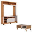 Ver imagem 1 de Estante Home Theater Belaya Freijó Off White Matte e Mesa de Centro Jeri Freijó Off White - Colibri