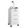 Gaveteiro Organizador Maya com 4 Gavetas Rodízios e Chave Branco para Escritório Consultório Quarto - 1