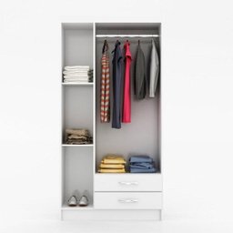 Guarda-Roupa Solteiro 3 Portas 2 Gavetas Alice Evidência Móveis - 2