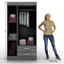 Ver imagem 4 de Guarda-Roupa Solteiro 3 Portas 2 Gavetas Alice Evidência Móveis