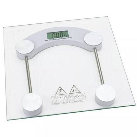 Balança Digital Vidro Temperado Até 180 Kg Quadrada Banheiro