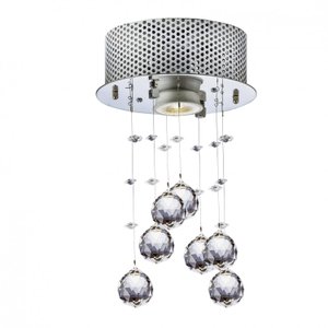 Plafon de Cristal Nilo Redondo 1 Lâmpada Bronzearte