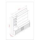 Ver imagem 3 de Home Theater Frizz Prime para TV de até 55 Polegadas com Luminária LED e Prateleiras de Vidro Off Wh