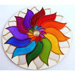 Mandala Colorida em Espelho 25cm - 1