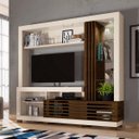 Ver imagem 2 de Estante Frizz para Tv de até 50 Polegadas com Espelho e Luminária Led Off White Brilho e Savana Fosc