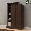 Ver imagem 2 de Armário Multiuso Sapateira Prateleira Closet Elite 2 Portas e 6 Prateleiras com Chave Ébano - Demóbi