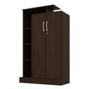 Ver imagem 1 de Armário Multiuso Sapateira Prateleira Closet Elite 2 Portas e 6 Prateleiras com Chave Ébano - Demóbi