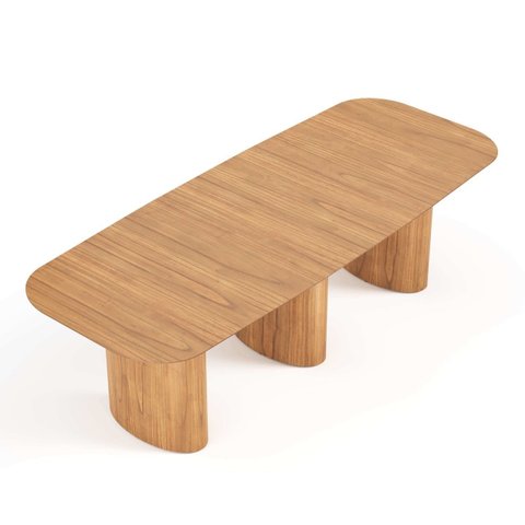 Mesa de Jantar Orgânica Tivoli 320cm X 110cm 10 Lugares Lamina Cinamomo Mel