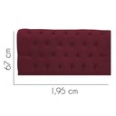 Ver imagem 2 de Painel Cabeceira Estofada Paris 195cm Cama Box King Corino Bordo- Mabe Magazine