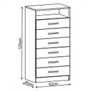 Ver imagem 3 de Cômoda Rack para Quarto Infantil 6 Gavetas 1 Nicho Maxi Branco/Rosa