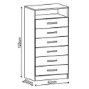 Ver imagem 3 de Cômoda Rack para Quarto Infantil 6 Gavetas 1 Nicho Maxi Branco/Rosa