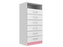 Ver imagem 1 de Cômoda Rack para Quarto Infantil 6 Gavetas 1 Nicho Maxi Branco/Rosa