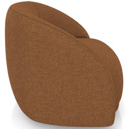 Kit 02 Poltronas Decorativas Giratória Angelina M03 Linho Telha - Lyam Decor - 6