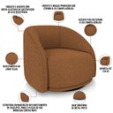 Ver imagem 4 de Kit 02 Poltronas Decorativas Giratória Angelina M03 Linho Telha - Lyam Decor