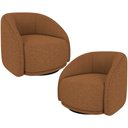 Ver imagem 1 de Kit 02 Poltronas Decorativas Giratória Angelina M03 Linho Telha - Lyam Decor