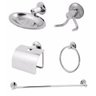 Kit Banheiro Acessórios Aço Inox 5 Peças - 1