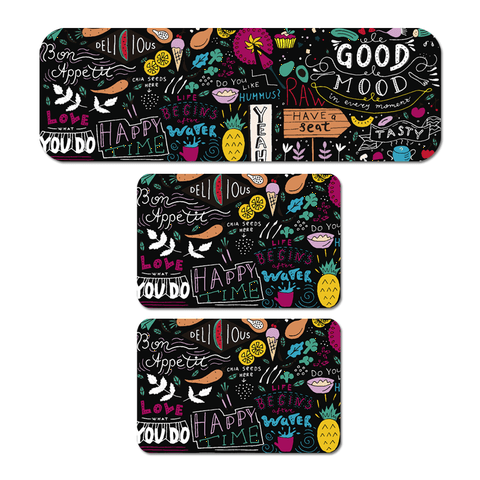 Kit de 3 Tapetes para Cozinha Good Mood Capa de Almofada