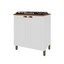 Ver imagem 1 de Balcão de Cozinha 80 cm Bariloche 2 Portas com Tampo 100% MDF Branco - Indekes
