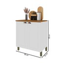 Ver imagem 3 de Balcão de Cozinha 80 cm Bariloche 2 Portas com Tampo 100% MDF Branco - Indekes