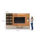 Ver imagem 3 de Conjunto Estante Modular Magnum com LED para TV 75 Polegadas Canela e Gris