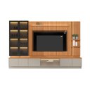 Ver imagem 2 de Conjunto Estante Modular Magnum com LED para TV 75 Polegadas Canela e Gris