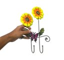 Ver imagem 2 de Gancho Duplo Girassol Flor Kit 4 Unidades Chave Lenço Chapeu Bolsa Organizaçao Parede Quarto Casa En